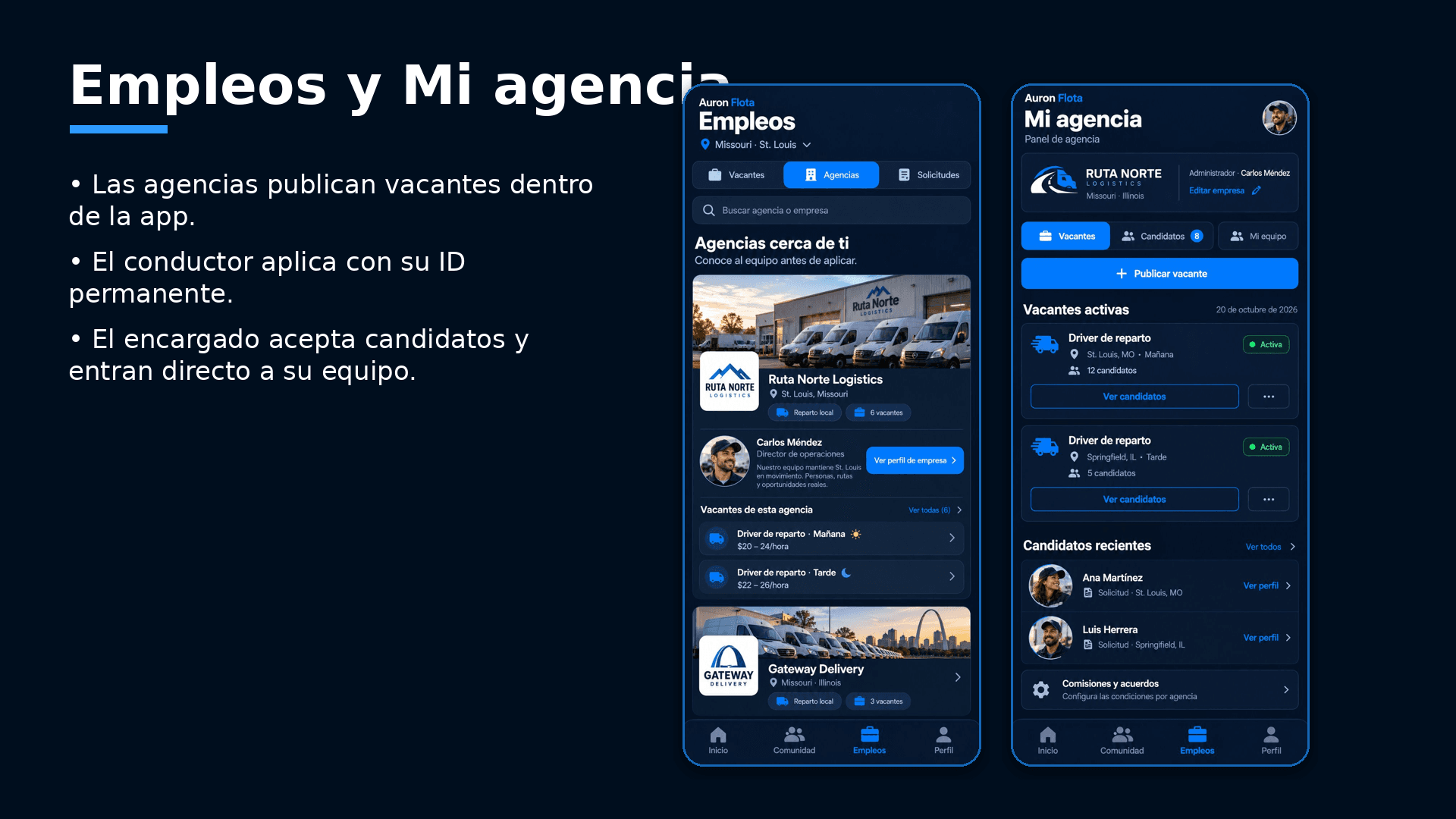 Pantalla de Empleos